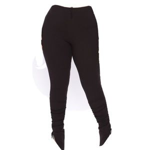 High rise stacked pants